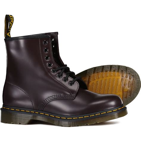 dr martens  mod burgundy smooth leather boots