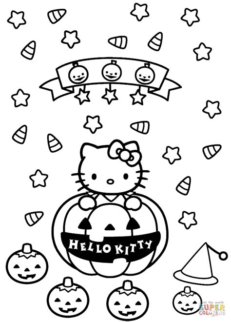 kitty halloween coloring page  printable coloring pages