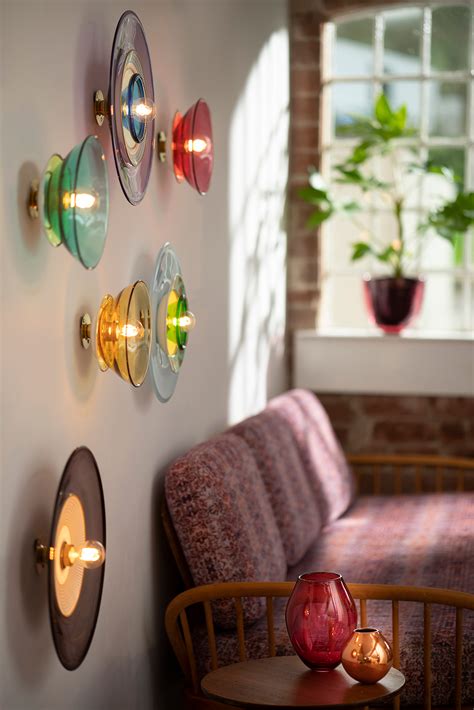 Variation Of Coloured Glass Wall Lights The Siren Curiousa And Curiousa