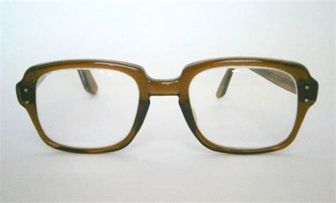 vintage amber brown uss military issue horn rim eyeglasses bcg etsy