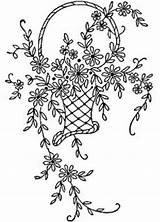 Embroidery Basket Flower Patterns Baskets Designs Several Hand sketch template