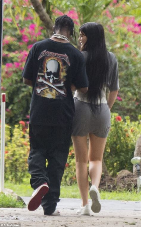 Kylie Jenner Shows Legs In Mini Dress With Travis Scott