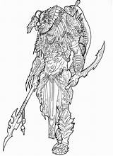 Hunter Elder Depredador Ronniesolano Predador Desenhos Aliens Spawn Animal sketch template