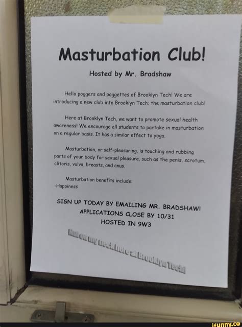 Masturbation Club Hosted By Mr Bradshaw Hello Poggers And Poggettes