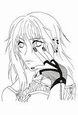 Gothic Anime Girl Lineart Coloring Pages Template sketch template