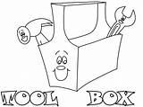 Coloring Pages Construction Tool Box Signs Toolbox Site Kids Print sketch template