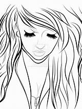 Drawing Girl Hipster Drawings Easy Coloring Tumblr Cool Pages Lineart Girls Simple Sketch Sketches Deviantart People Line Cute Pencil Draw sketch template