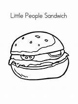 Coloring Hamburger sketch template