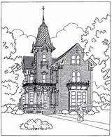 Coloring House Victorian Printable Gothic Pages Book Houses Choose Board Earlville Ny High Architecture sketch template