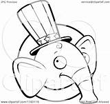 Republican Elephant Clipart Face Circle Coloring Over Cartoon Outlined Vector Thoman Cory Getcolorings sketch template