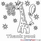 Giraffe Thank Kids Colouring Stars Coloring Sheet Pages Title sketch template