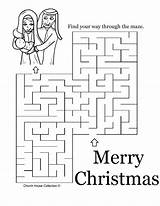 Nativity Maze School Sunday Christmas Printable Pages Kids Coloring Church Jesus Mary Puzzle Joseph Baby Way Find Lesson Valentines Lessons sketch template