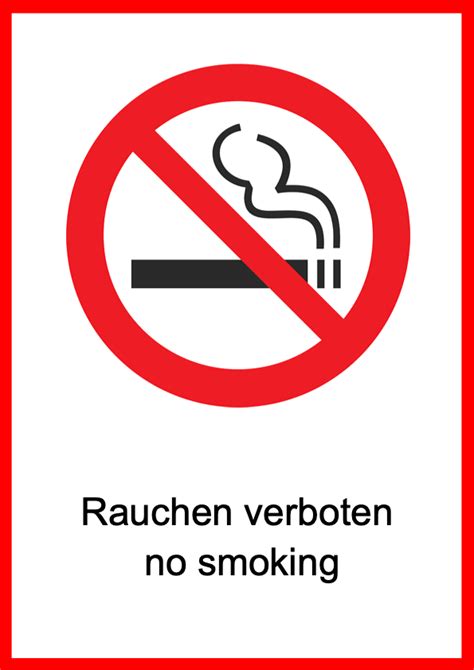 rauchen verboten schild gratis zum ausdrucken word