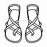 Sandals Coloring Drawing Flip Pages Flop Sandal Flops Drawings Bible Sandalias Shoes Walking Printable Beach Colouring Para Colorear Clipart Getcolorings sketch template