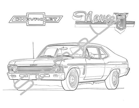 chevy nova adult coloring page printable coloring page