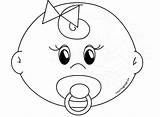 Face Baby Coloring Cute Girl Pages Faces Printable Blank Drawing Getdrawings sketch template