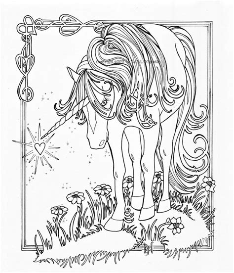 printable unicorn coloring pages  adults hj