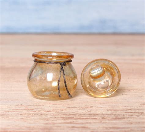 Noble Miniature Glass Container With Lid For Your Dollhouse Etsy