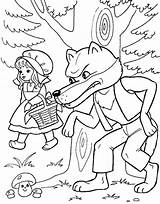 Coloring Hood Red Pages Riding Little Wolf Choose Board Colouring sketch template