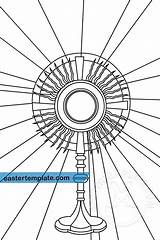 Monstrance Catholic Coloring Corpus sketch template