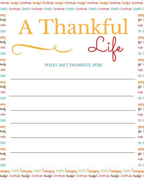 printable   thankful