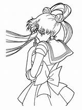 Sailor Coloring Moon Pages Animated sketch template