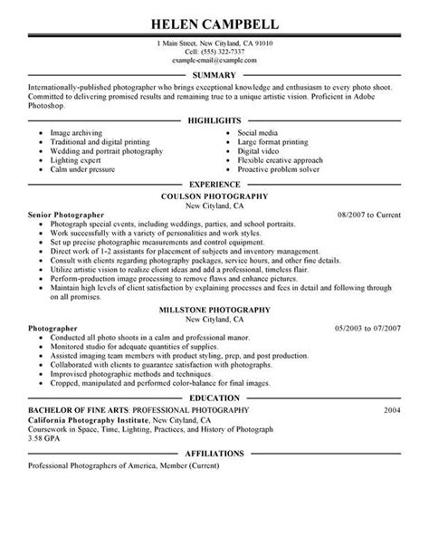 senior photographer resume sample job resume samples sample resume