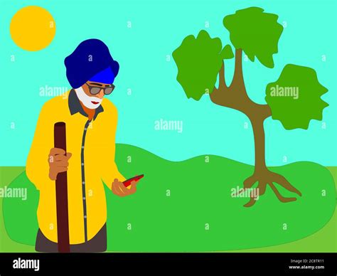 India Poor Old Man Stock Vector Images Alamy