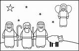 Shepherds Coloring Angel Christmas Story Colour Jesus Color Mary Whychristmas Fun Visiting Joseph sketch template