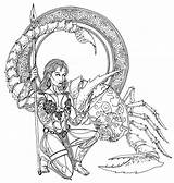 Scorpion Skorpion Astrologie Zodiac Ausmalen Coloriages Erwachsene Colorier Malvorlagen Anti Colouring sketch template