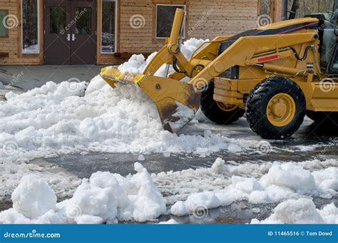 front  loader moving snow royalty  stock image image
