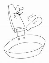 Frying Pan Coloring Pages Pots Pans Getcolorings Colouring Printable sketch template
