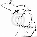 Michigan Outline State Peninsula Upper Clipart Vector Stock Drawing Royalty Clipground Lower Getdrawings Vectorified Preview sketch template