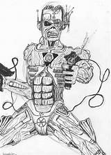 Eddie Maiden Cyborg sketch template