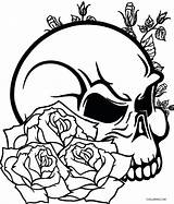 Coloring Pages Roses Skull Getcolorings Skulls Rose sketch template