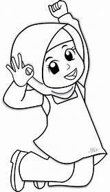 Muslim Islamic Kids Girl Pages Cartoon Coloring Colouring Projects Islam Crafts Ramadan Activities Books Mother Family Sheets Muslimah School Try sketch template