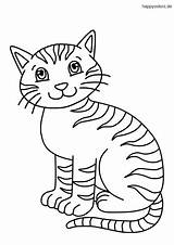 Katze Katzen Malvorlage Ausschneiden Druckvorlage Happycolorz Lachende sketch template