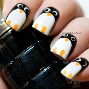 penguin nail art  nail polish
