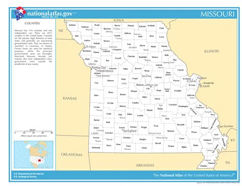 missouri state counties wcities laminated wall map