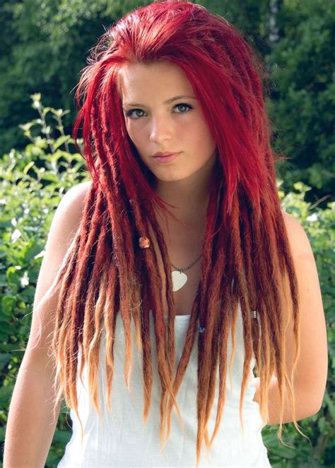 these dreads and the girl are very pretty red dreadlocks beautiful