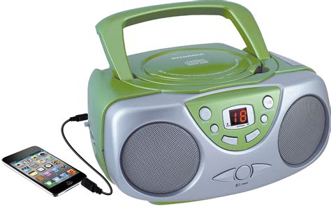 sylvania srcd243 portable cd player with am fm radio boombox green ebay
