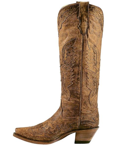 corral women s vintage eagle overlay tall western boots boot barn