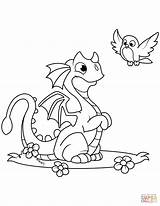 Coloring Dragon Cute Pages Bird Baby Printable Print Adults Size Template Drawing sketch template