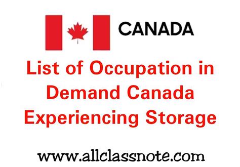 list  occupation  demand canada experiencing shortage