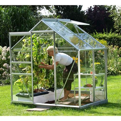 ft  ft  anodised aluminium frame greenhouse
