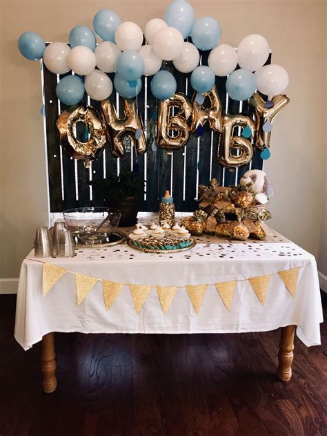 simple baby shower decorations   boy
