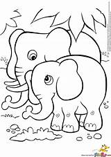 Elephant Baby Drawing Mom Cartoon Getdrawings sketch template