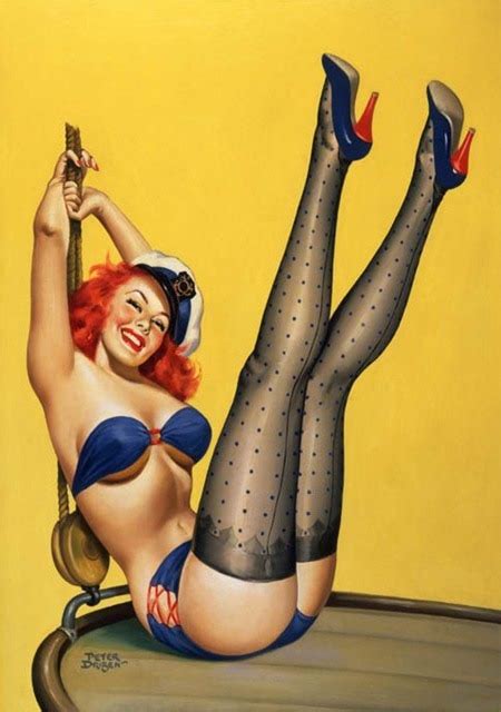 sexy pin up girl in ww2 pop art propaganda retro vintage kraft poster canvas diy wall sticker