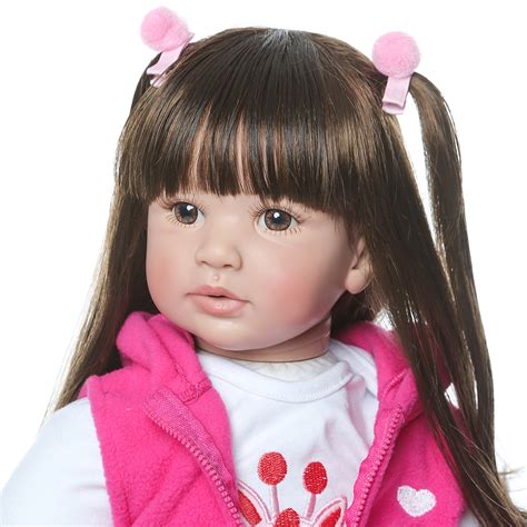 realistic pinky reborn toddler girl doll real baby silicone doll