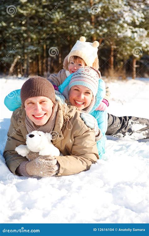 winter family stock photo image  nature beautiful